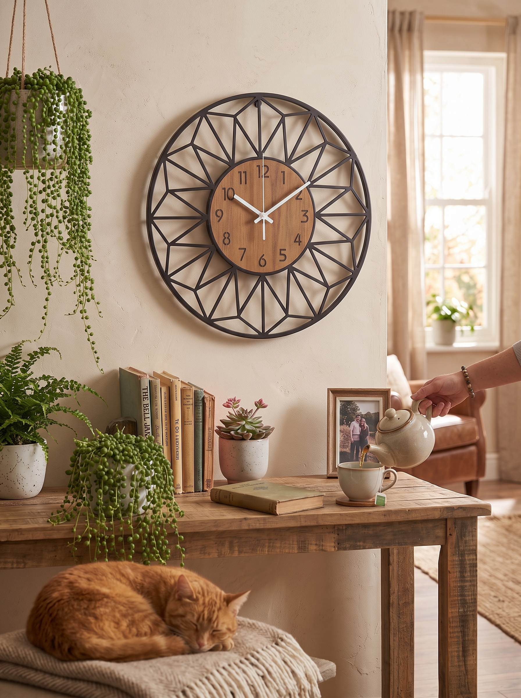 Metal and Wood Wall Clock A True Focal Point