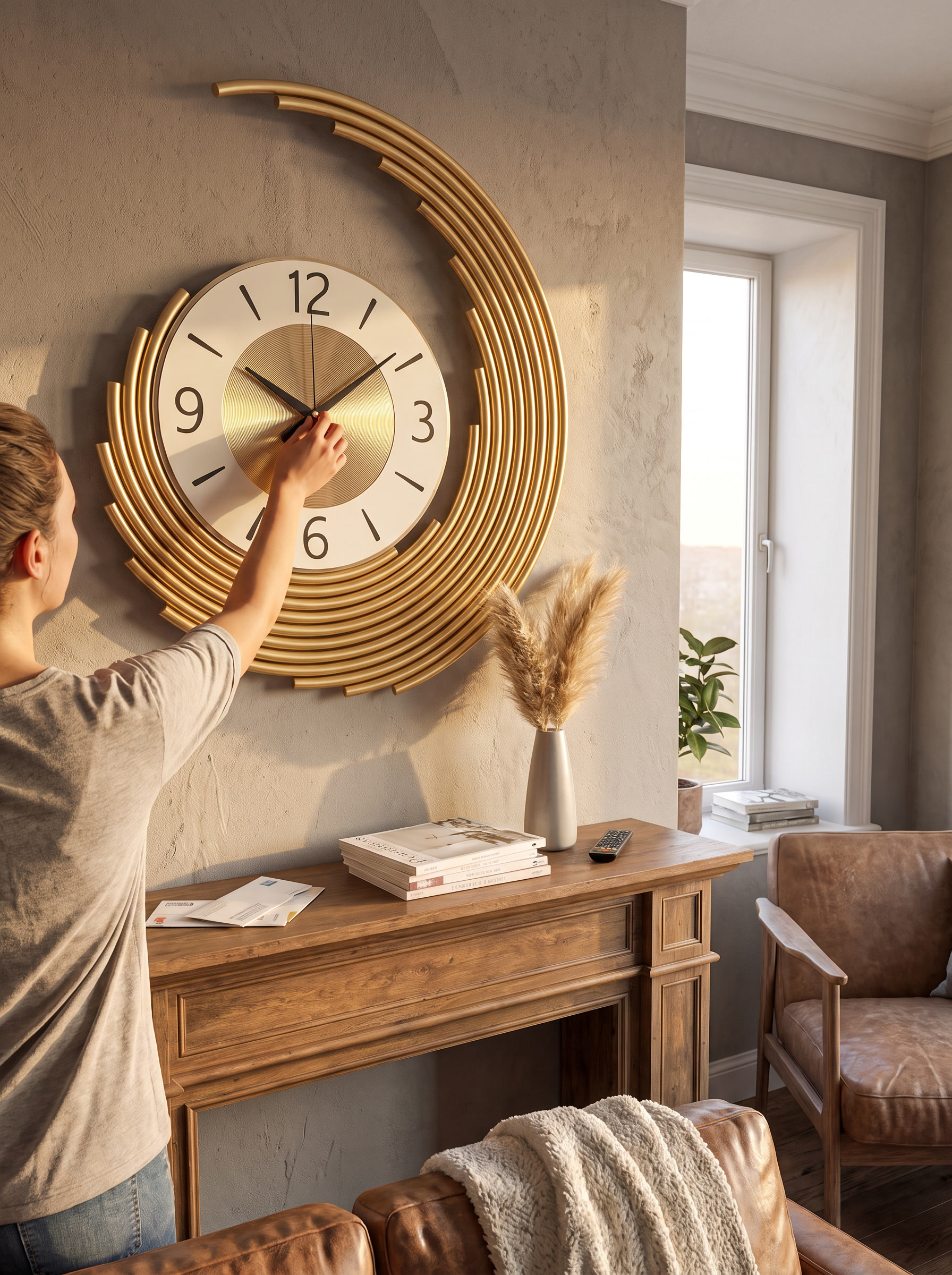 Layered 3D Metal Wall Clock Made From Metal