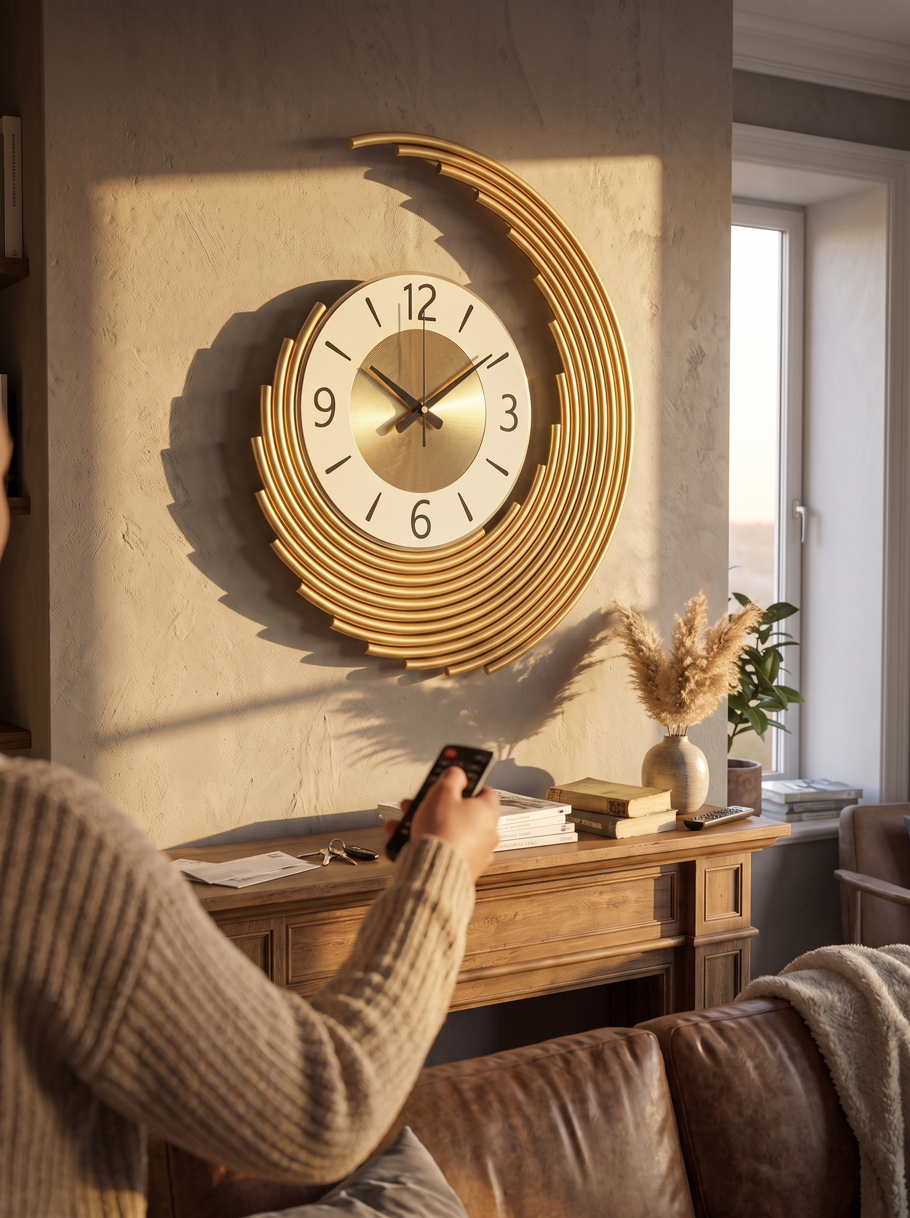 Layered 3D Metal Wall Clock Shadows That Change All Day