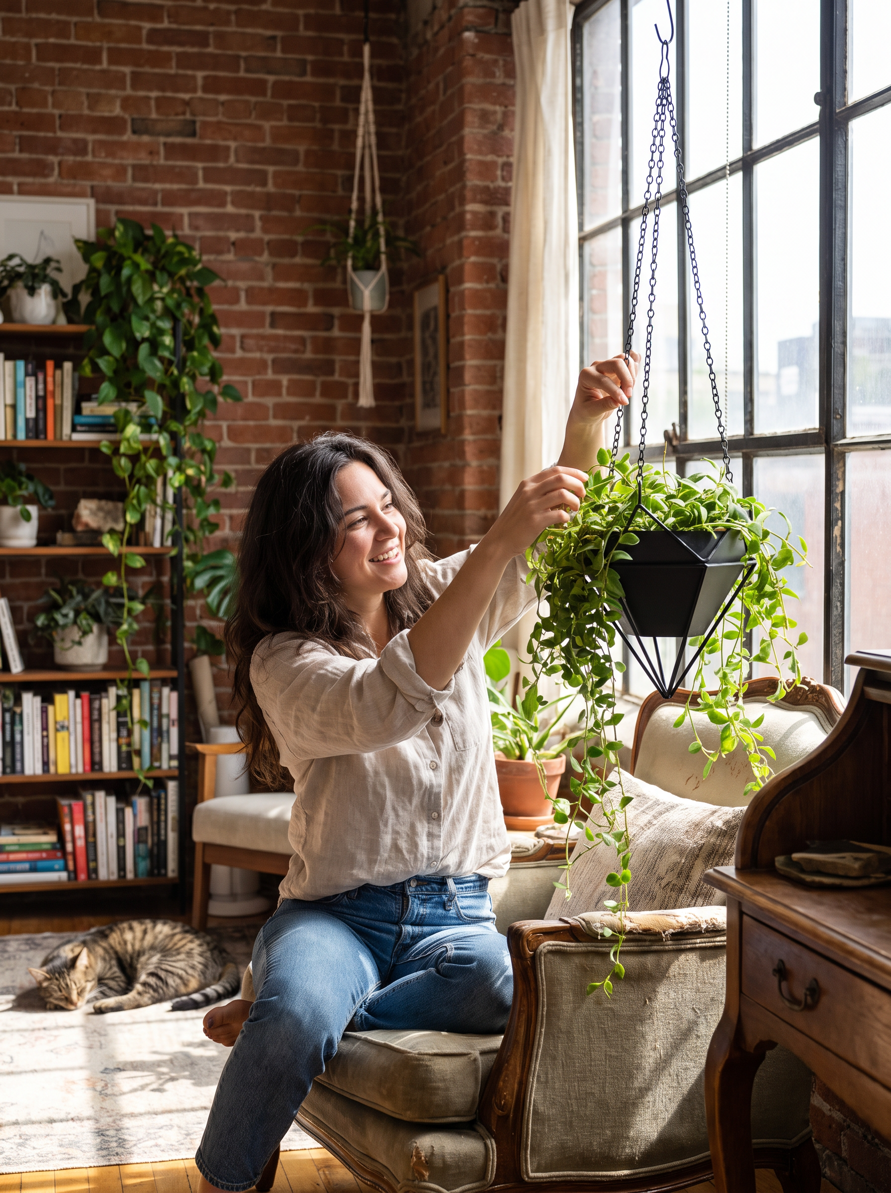 FloraFrame Geometric Hanging Planter Perfect For Small Spaces