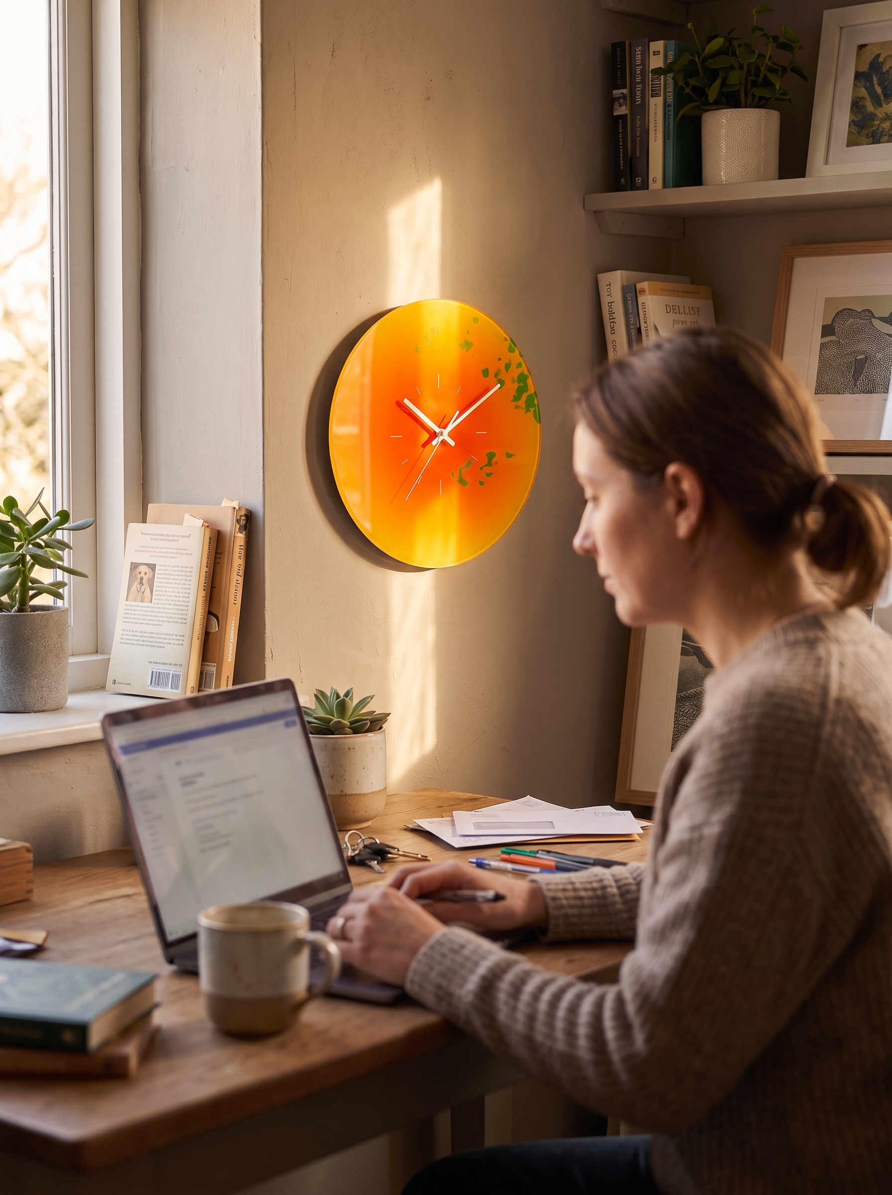 Sunset Glass Wall Clock Colour Without Commitment
