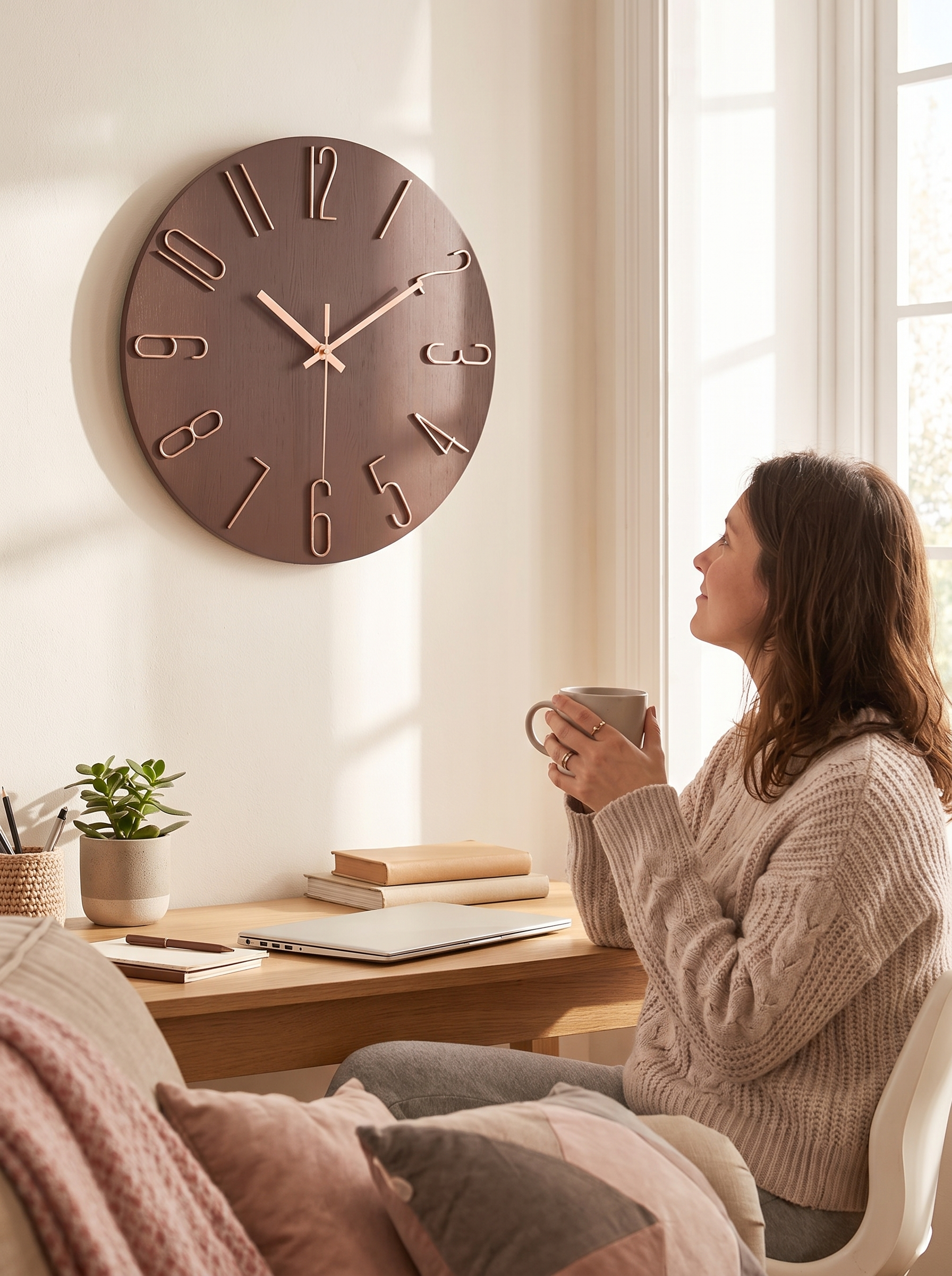 Noble Pastel and Gold Wall Clock Refined And Pretty