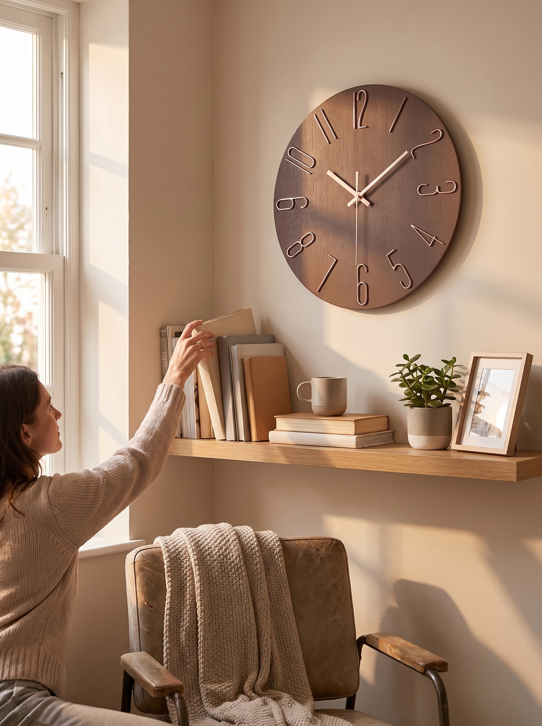 Noble Pastel and Gold Wall Clock The Finishing Touch