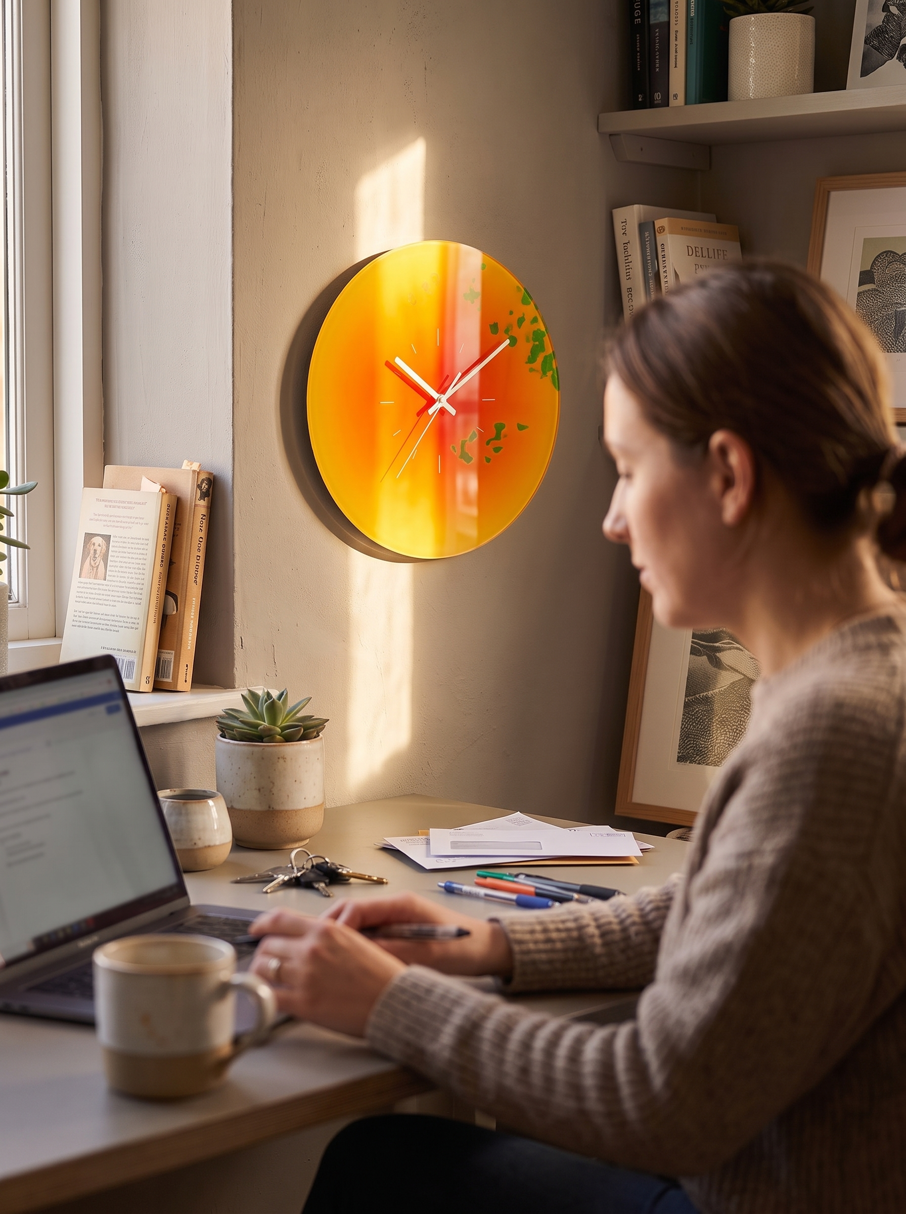 Sunset Glass Wall Clock A Glowing Gradient