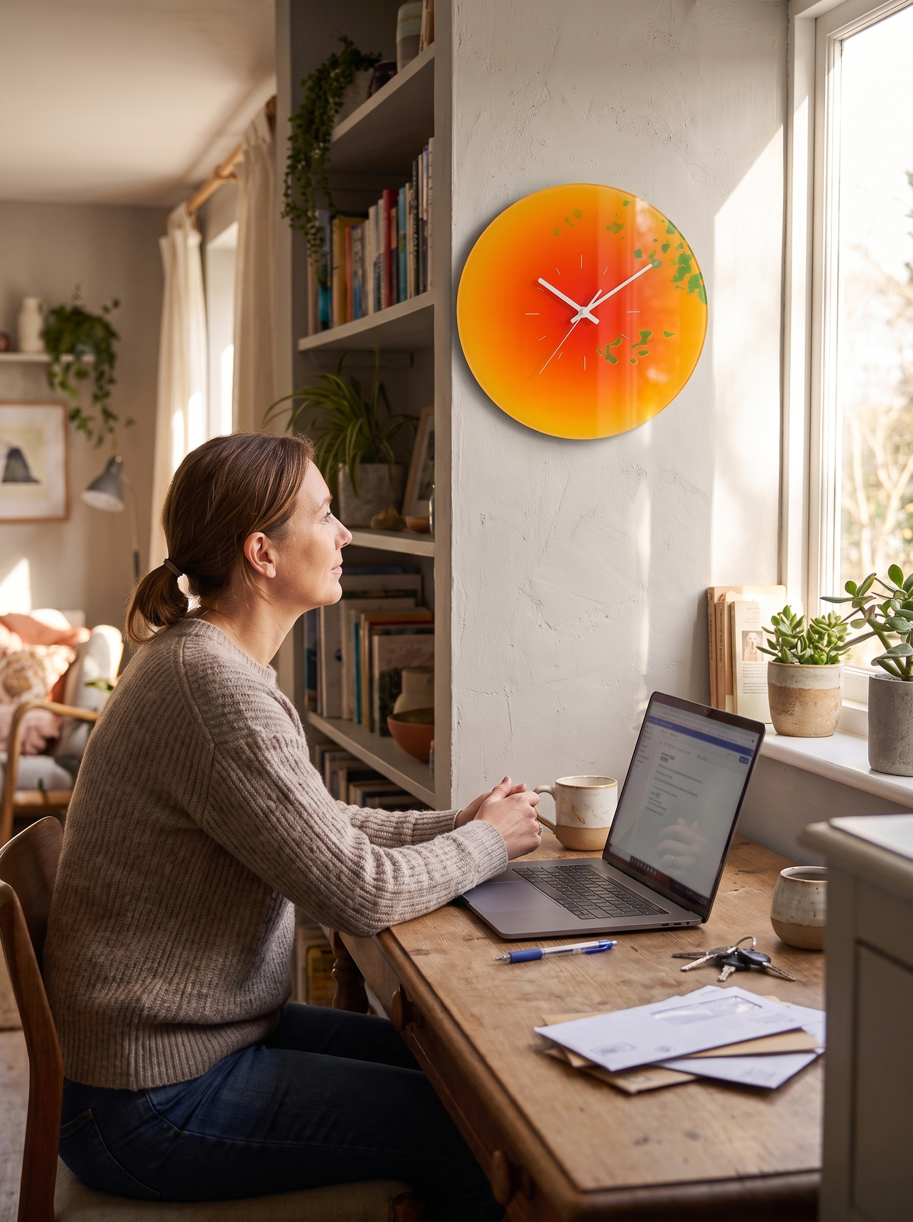 Sunset Glass Wall Clock Personality In A Glance
