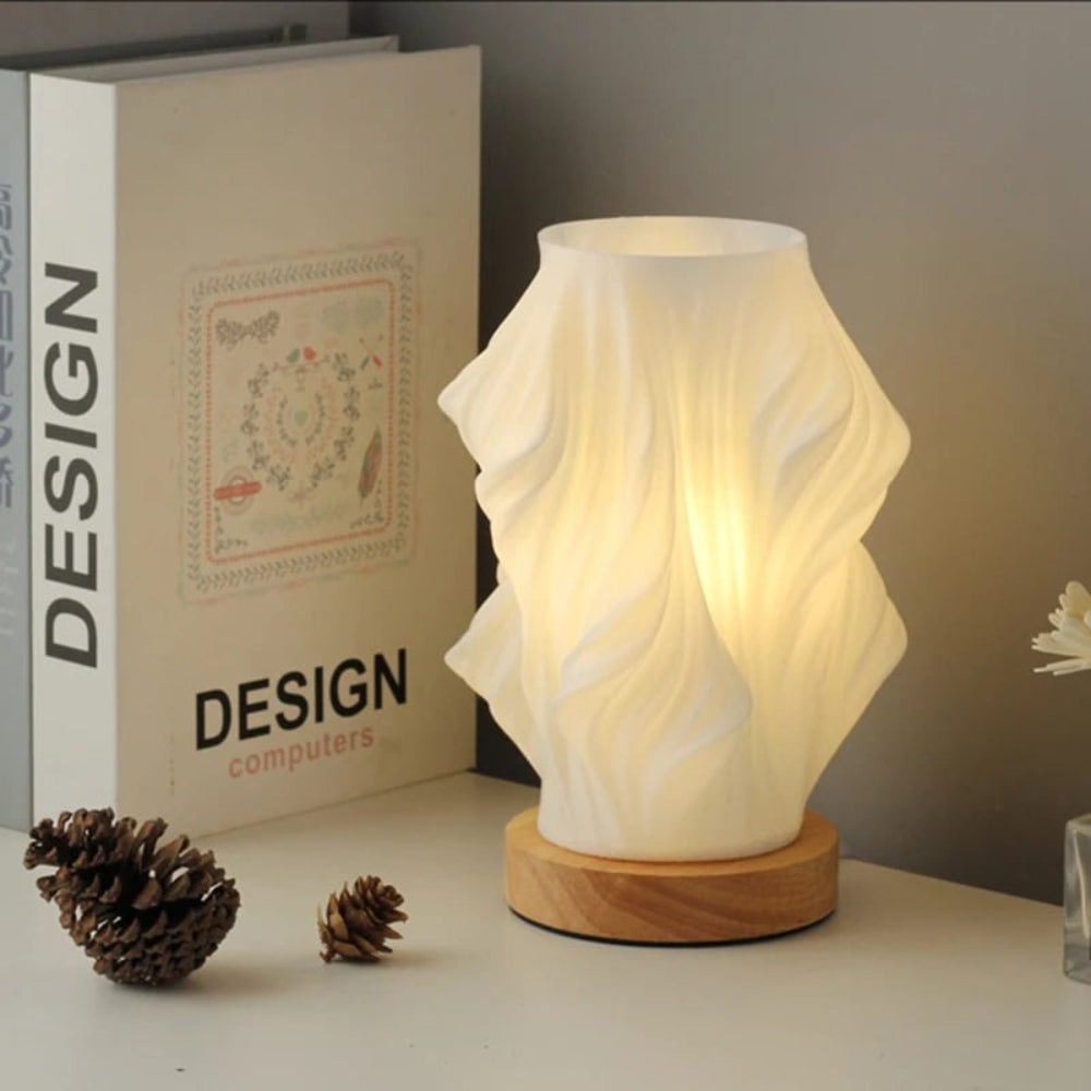 Wave Wood Table Lamp