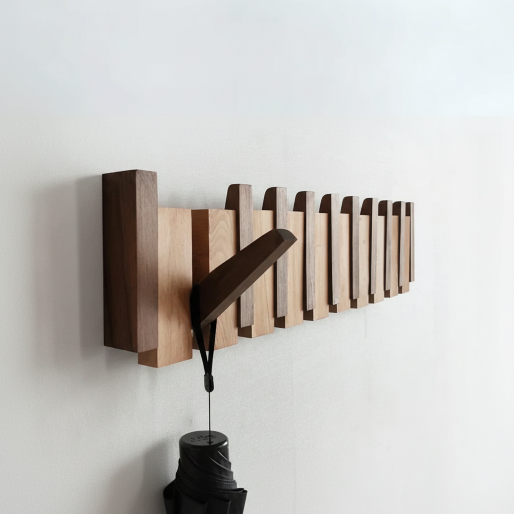 Piano Key Wooden Coat Rack – product image 2