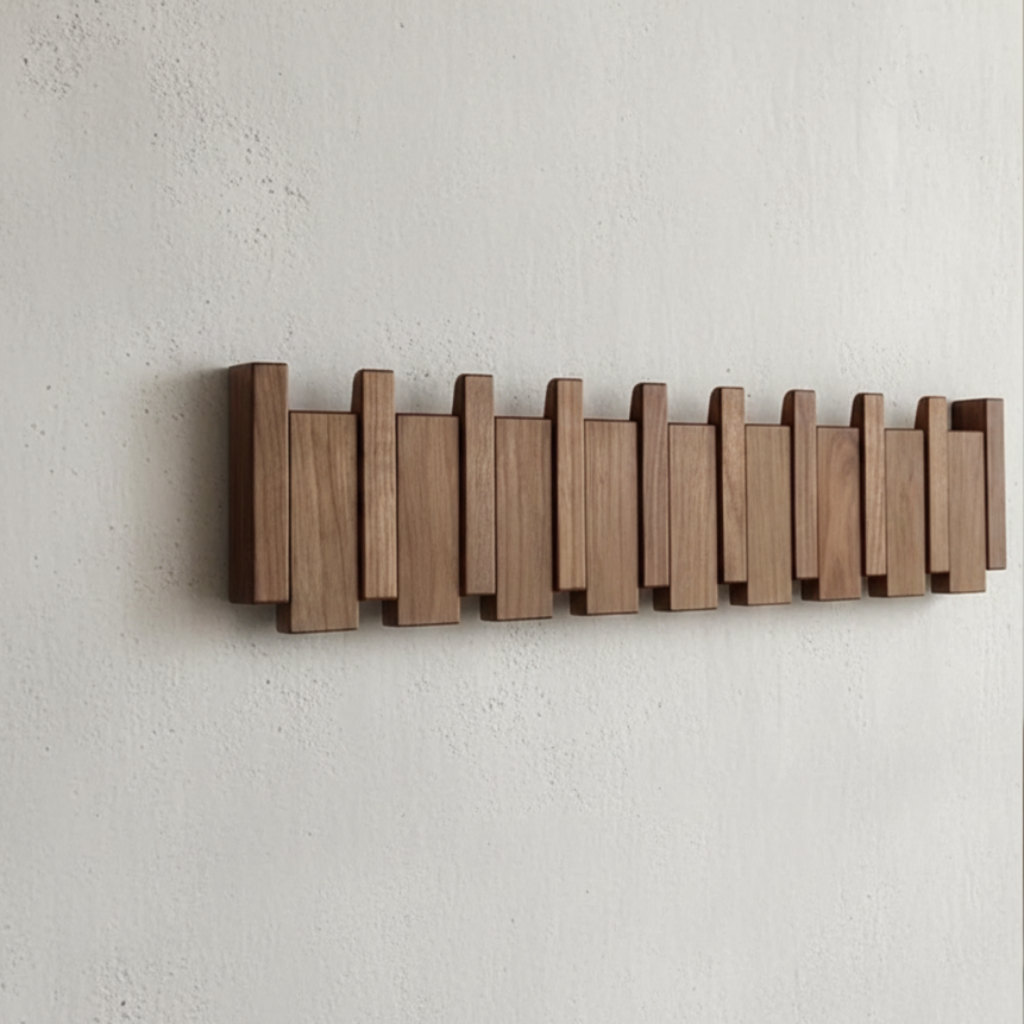 Piano Key Wooden Coat Rack – product image 3
