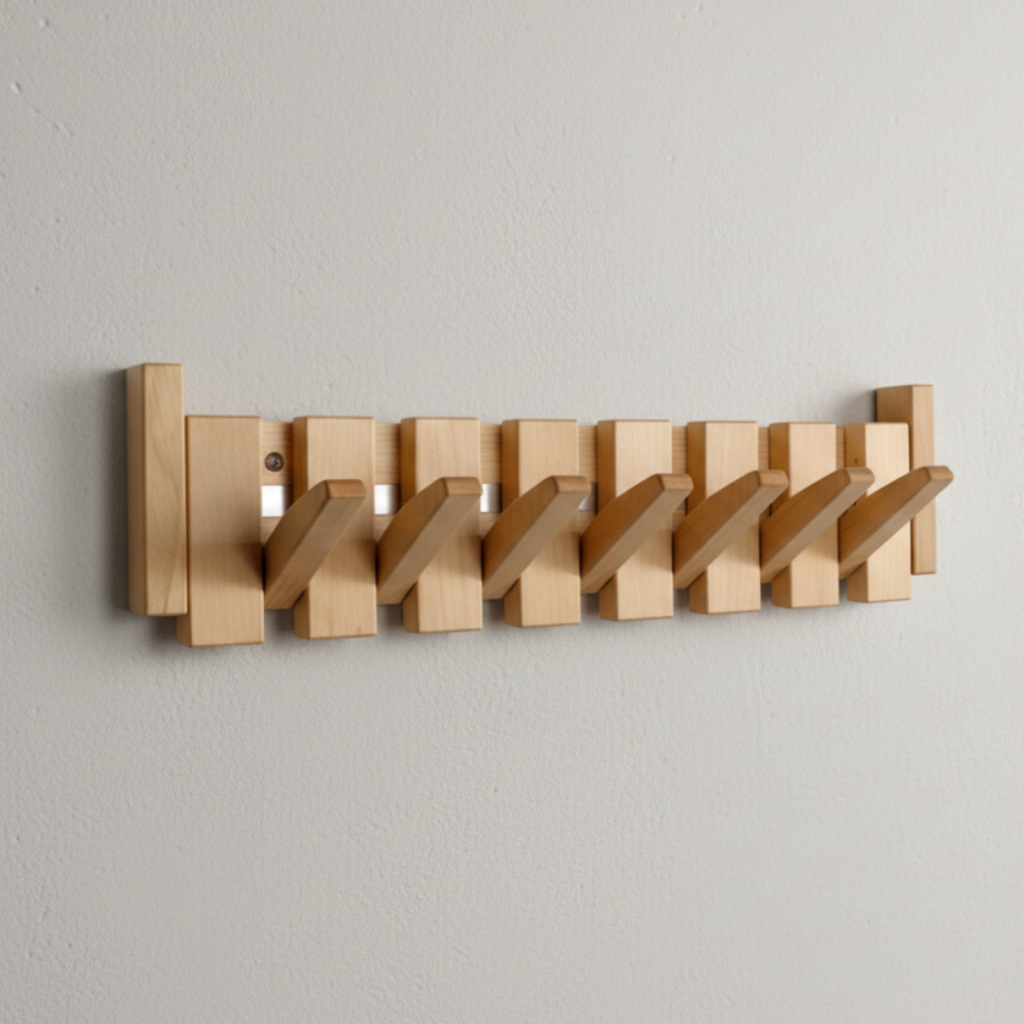 Piano Key Wooden Coat Rack – product image 4